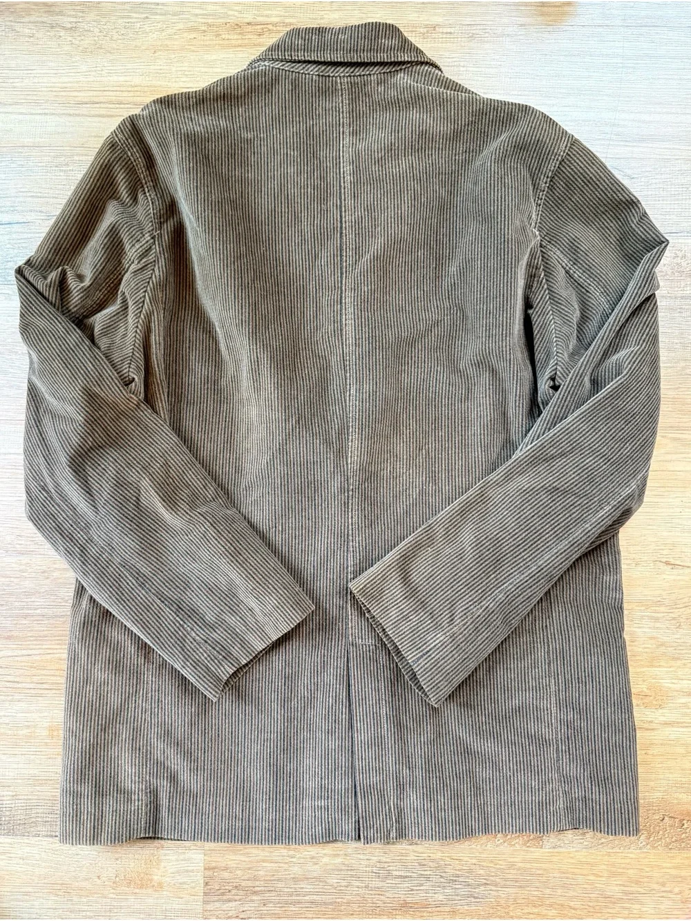 Y2K Vintage Indigo Palms Brown Corduroy Coat with Pink Lining Large